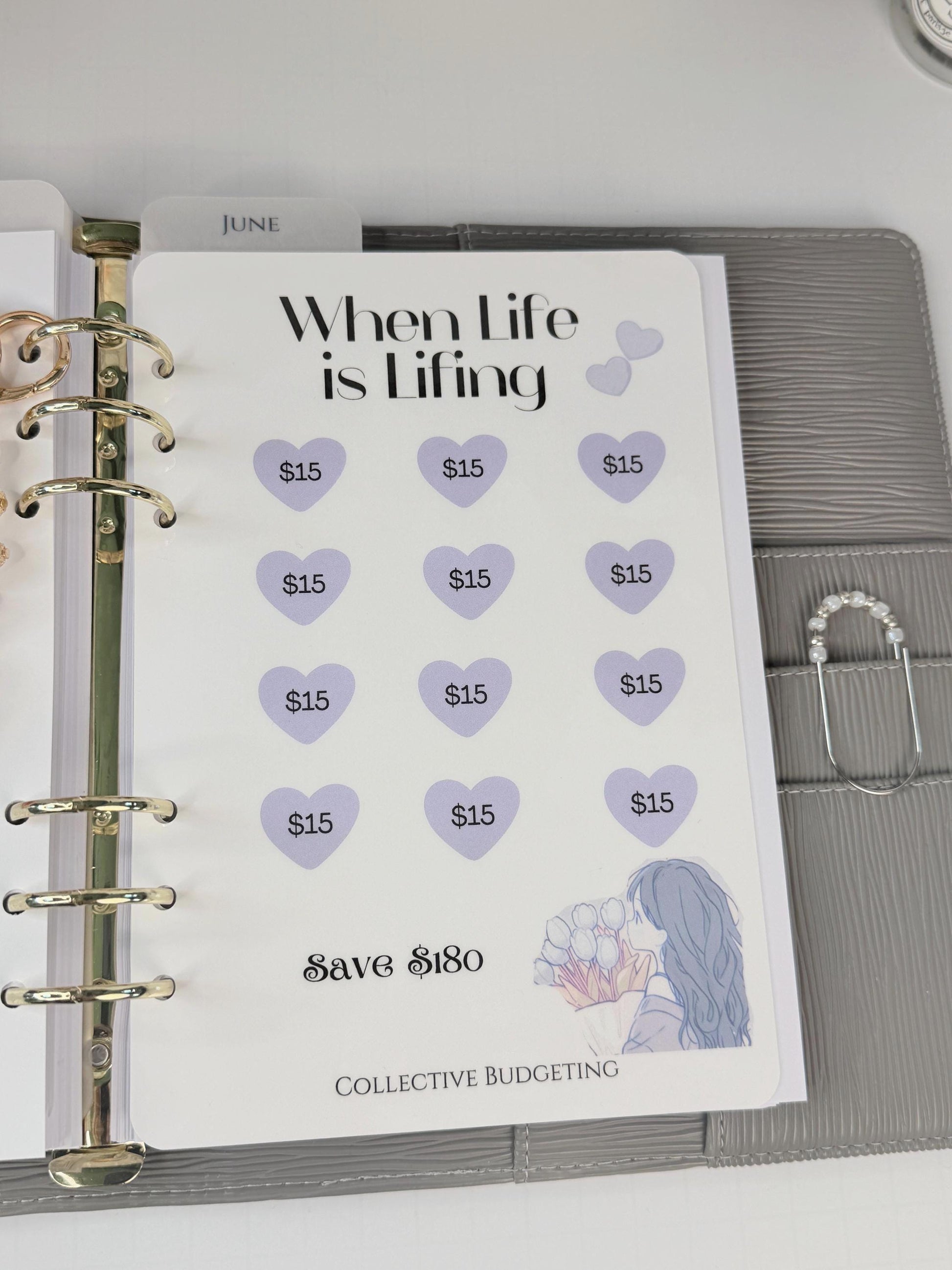 When Life is Lifing A5 Hearts Savings Challenge | Laminated Cash Stuffing Tracker