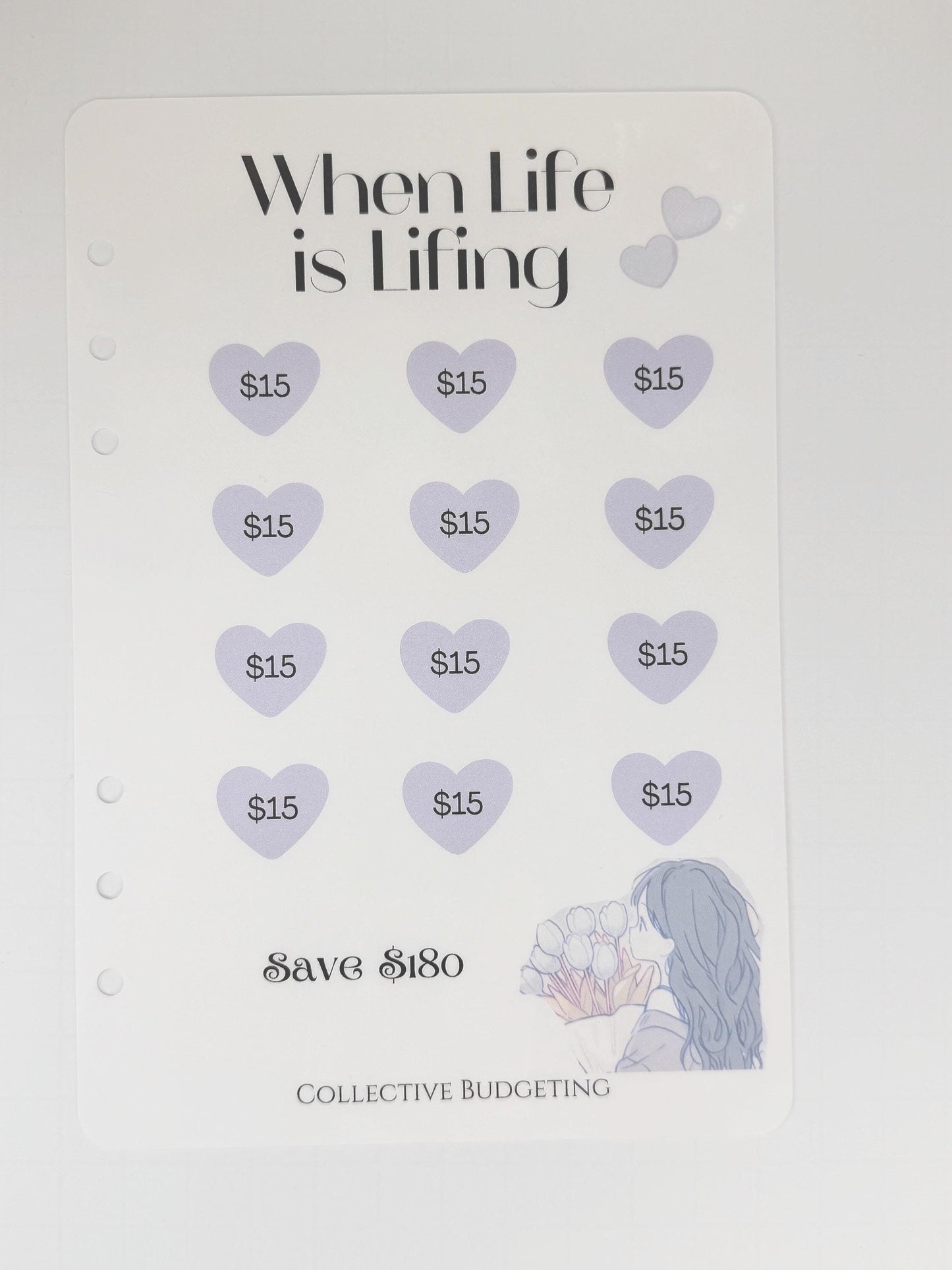 When Life is Lifing A5 Hearts Savings Challenge | Laminated Cash Stuffing Tracker