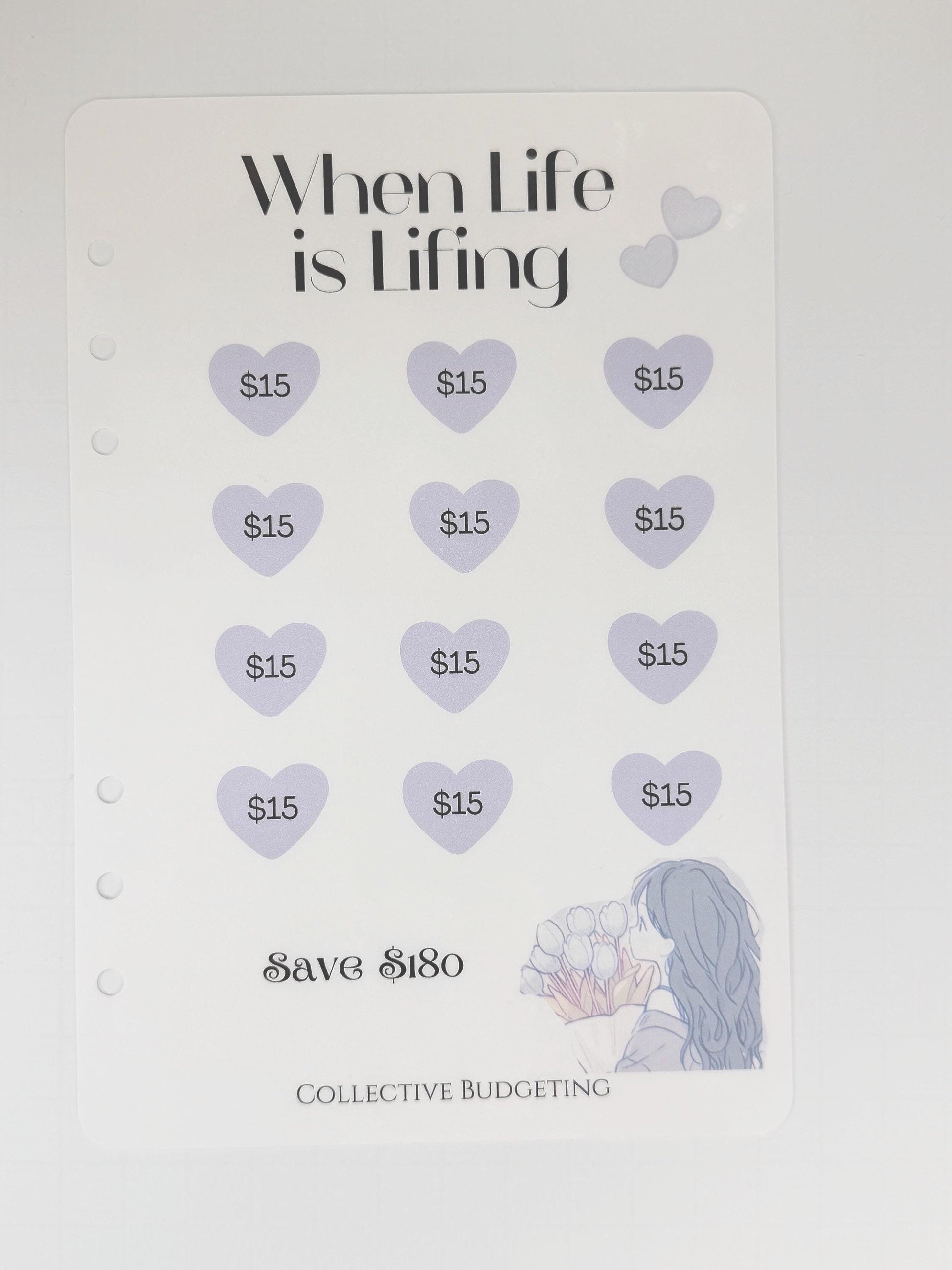 When Life is Lifing A5 Hearts Savings Challenge | Laminated Cash Stuffing Tracker