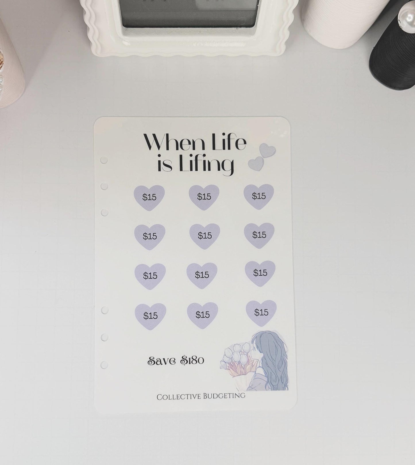 When Life is Lifing A5 Hearts Savings Challenge | Laminated Cash Stuffing Tracker