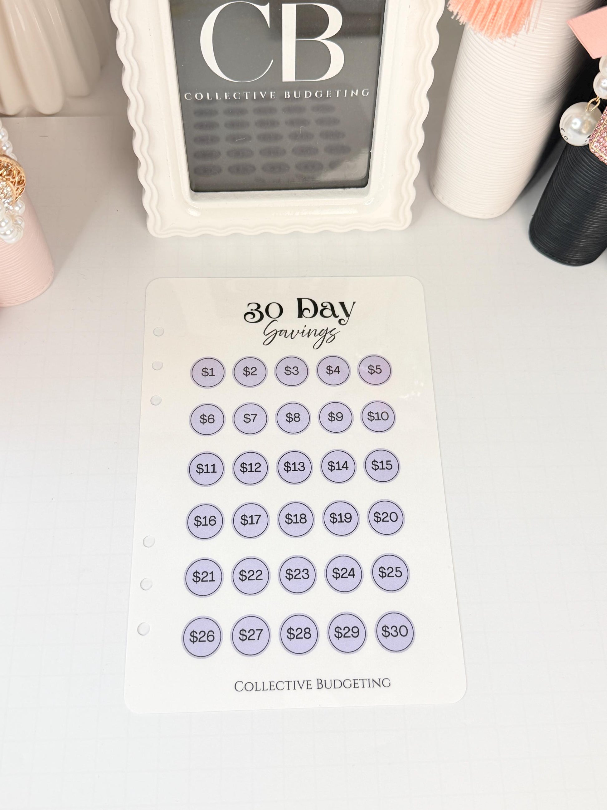 30 Day Savings Challenge | Laminated Cash Stuffing Tracker