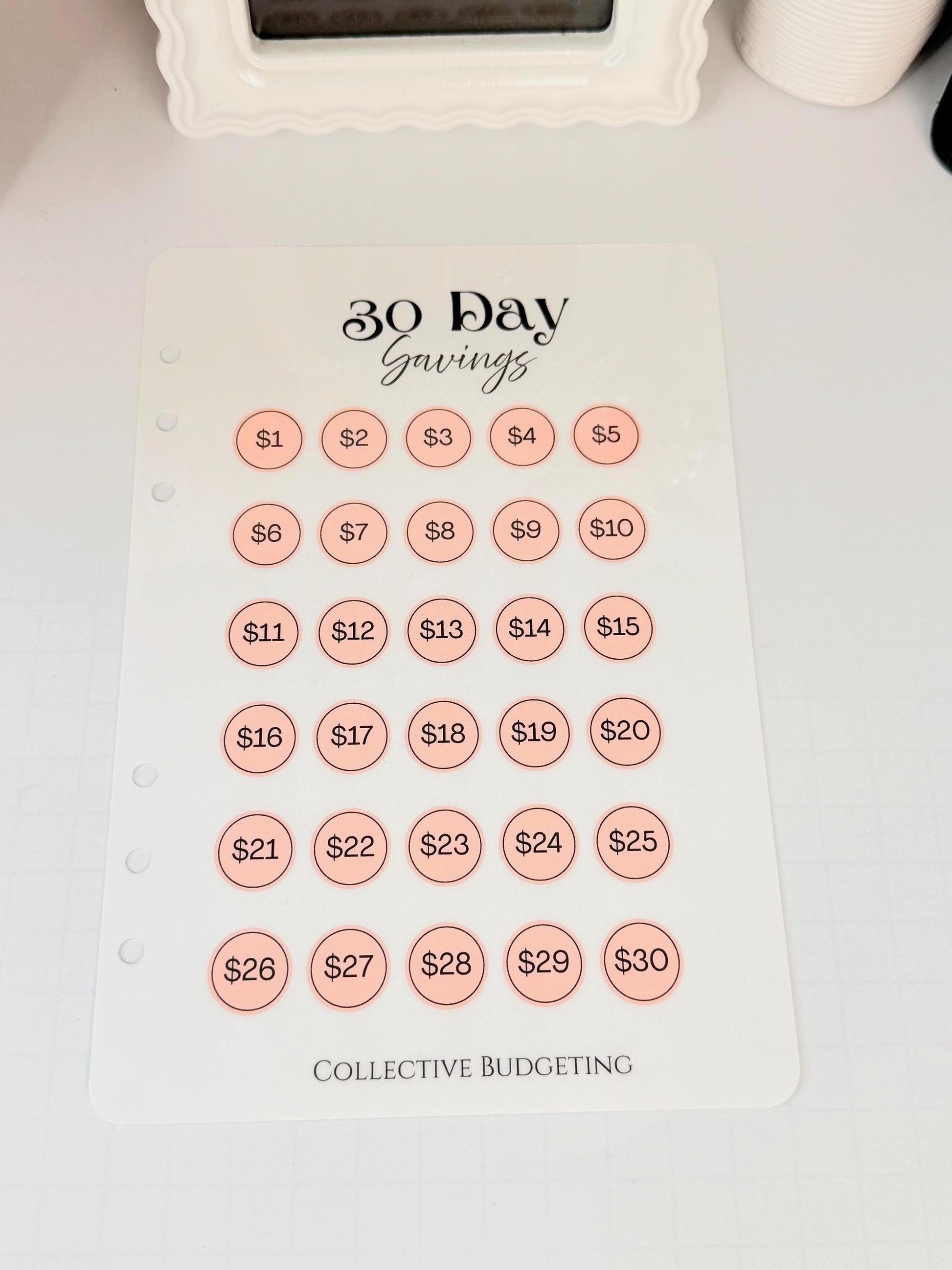 30 Day Savings Challenge | Laminated Cash Stuffing Tracker