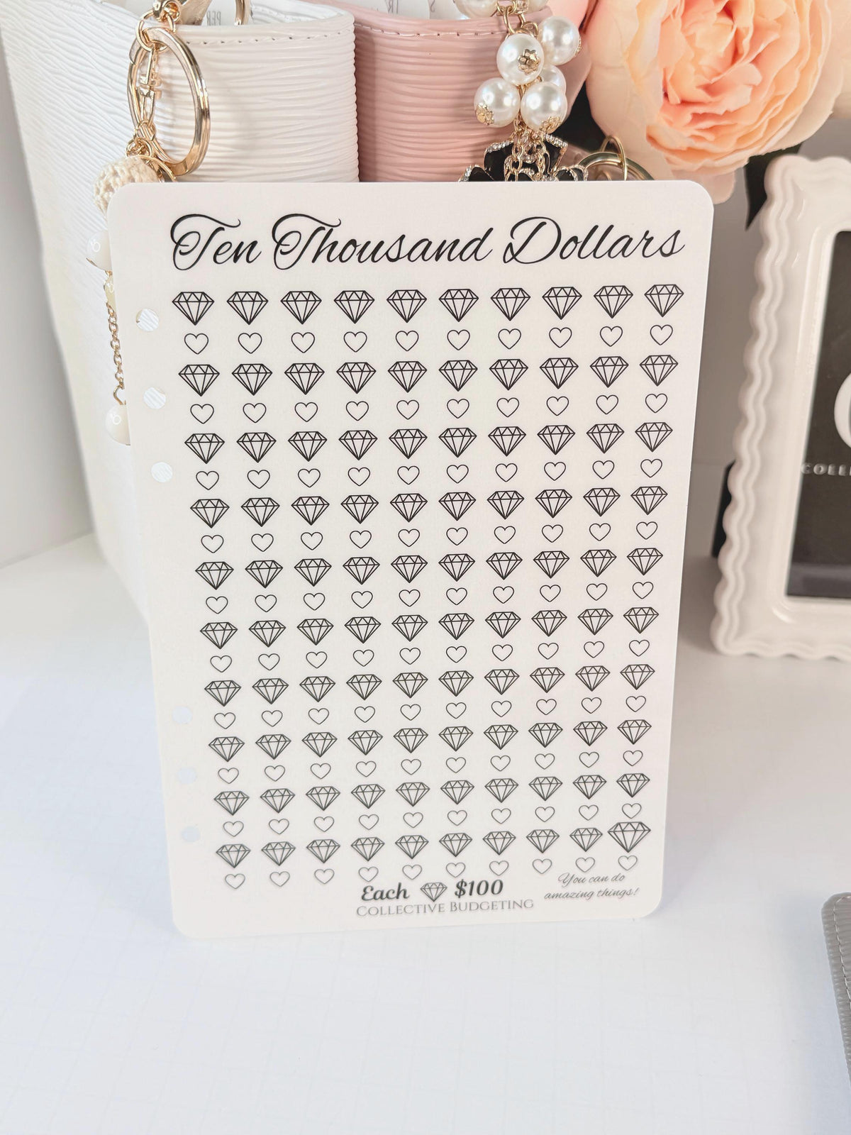 Save Ten Thousand Dollars | A5 Diamond Savings Challenge | Laminated Cash Stuffing Tracker