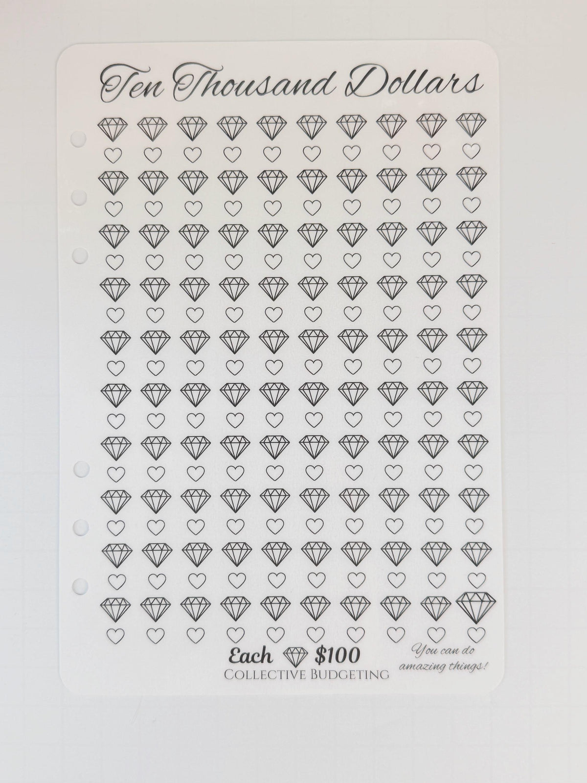 Save Ten Thousand Dollars | A5 Diamond Savings Challenge | Laminated Cash Stuffing Tracker