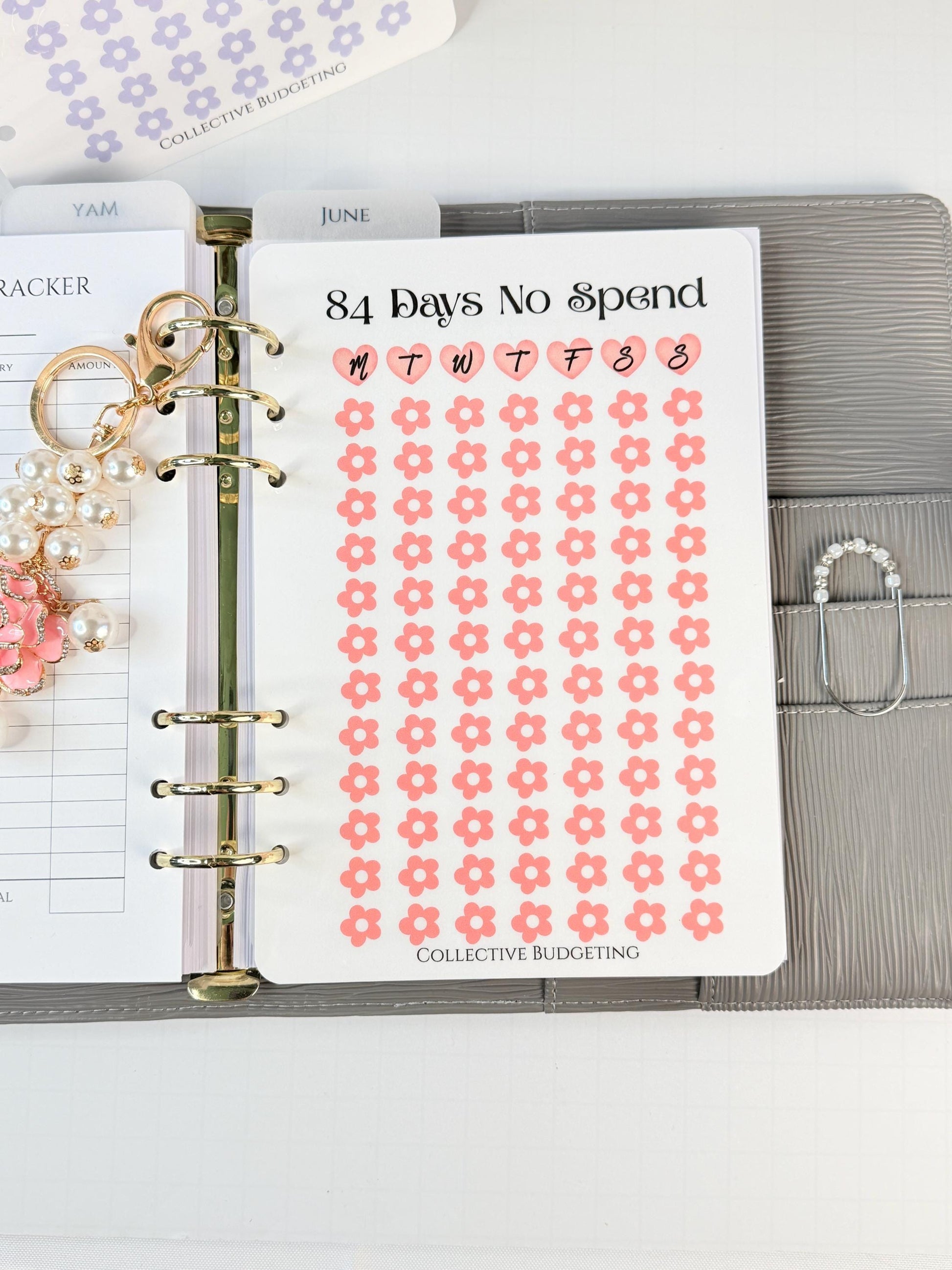 84 Days No Spend Savings Challenge | Laminated Cash Stuffing Tracker | Pink or Purple