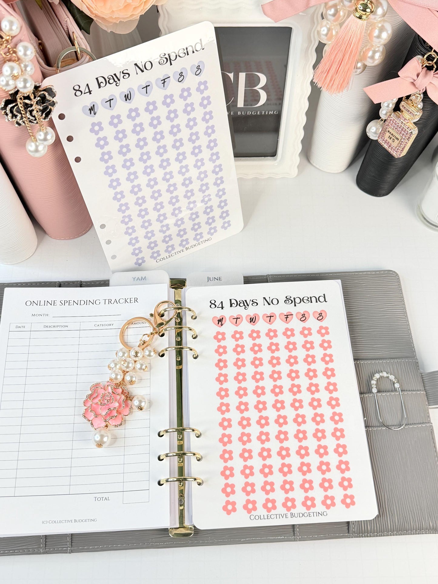 84 Days No Spend Savings Challenge | Laminated Cash Stuffing Tracker | Pink or Purple