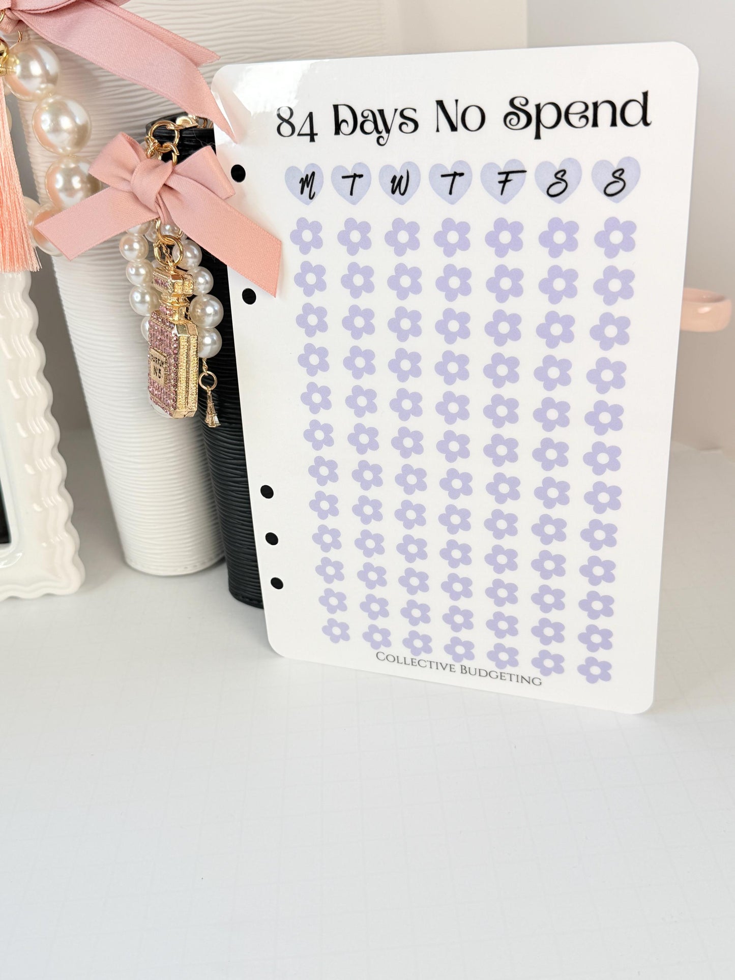 84 Days No Spend Savings Challenge | Laminated Cash Stuffing Tracker | Pink or Purple