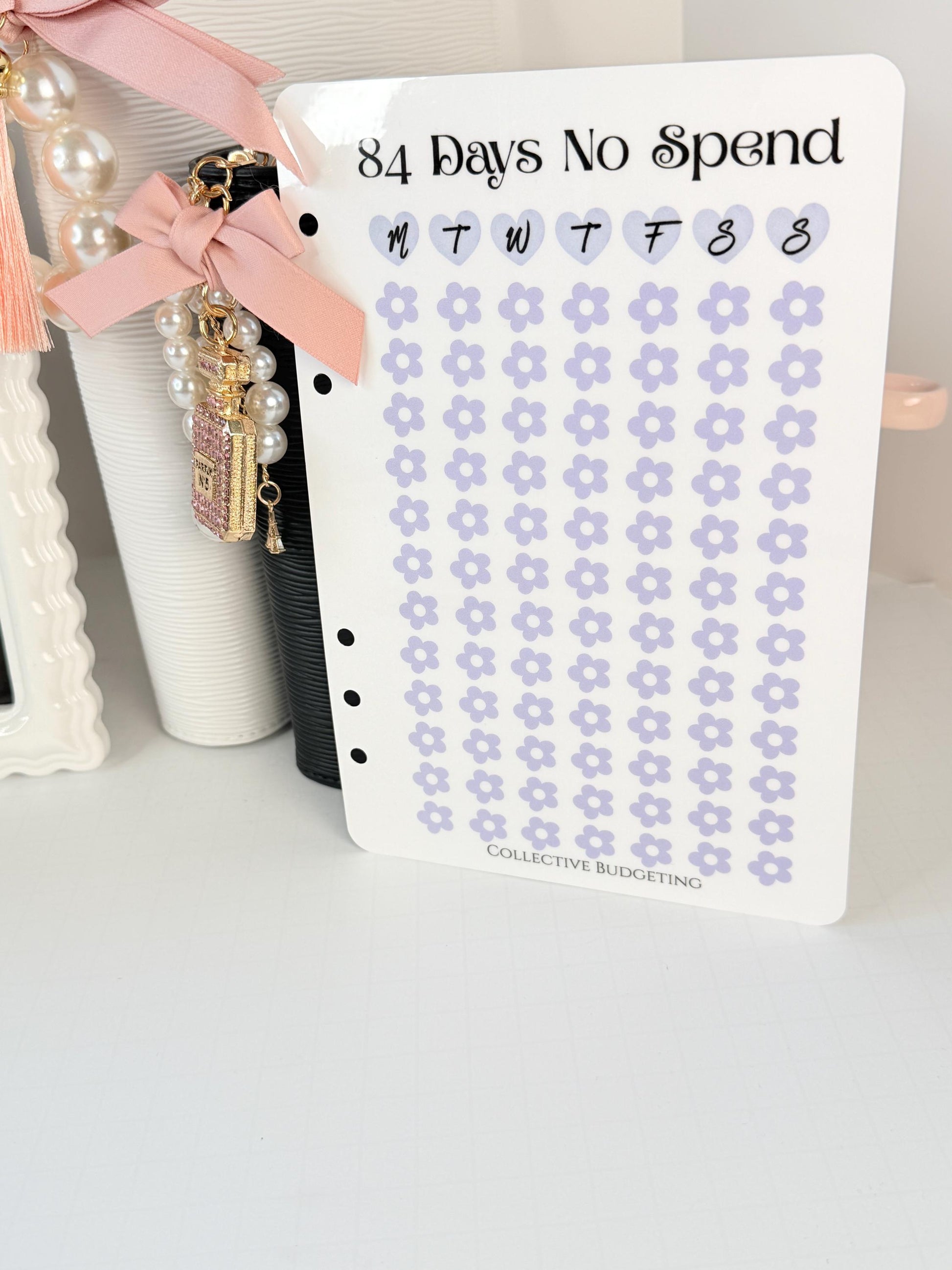 84 Days No Spend Savings Challenge | Laminated Cash Stuffing Tracker | Pink or Purple