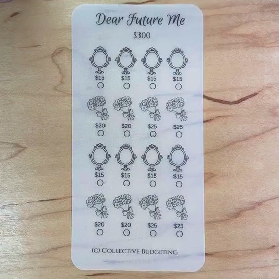 Dear Future Me Savings Challenge | Self-Care Savings Card | Cash Stuffing Tracker | Budget Binder Insert |