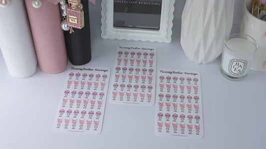 Twenty Dollar Savings Challenge | Purses and Sweet Drinks | Laminated Cash Stuffing Tracker