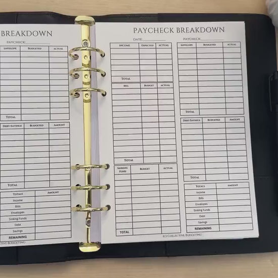 A5 Paycheck Breakdown Budget Insert: Double-Sided Cash Envelope Tracker