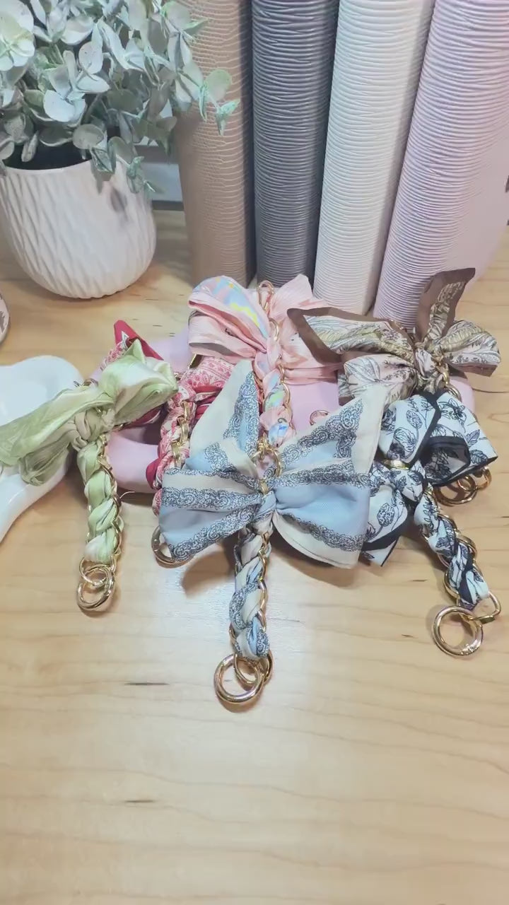 Braided Bow Planner Charms | A5 A6 A7 Budget Binder Accessory | Gold Ring Keychain Charms