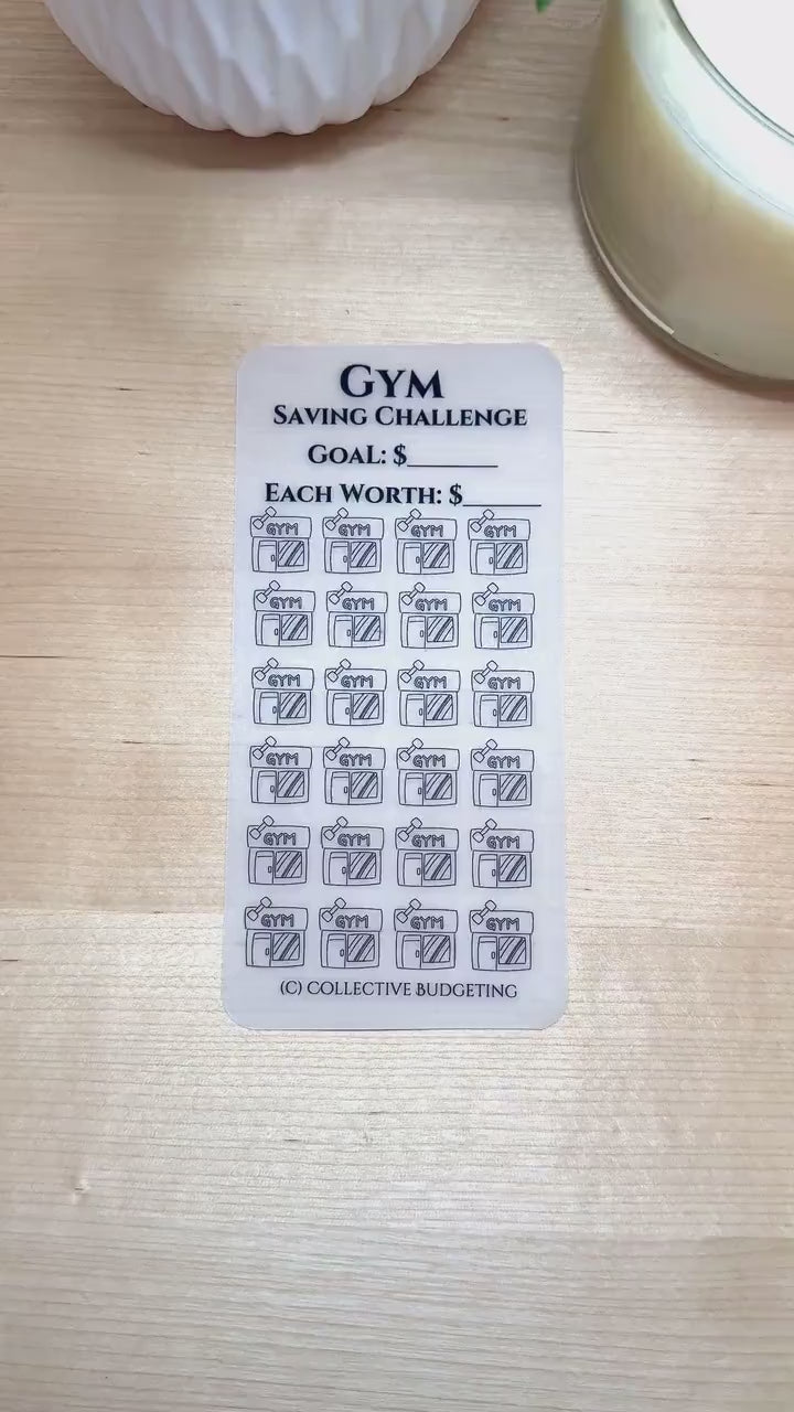 Gym Savings Challenge: Laminated Vellum Cash Tracker for Fitness Goals