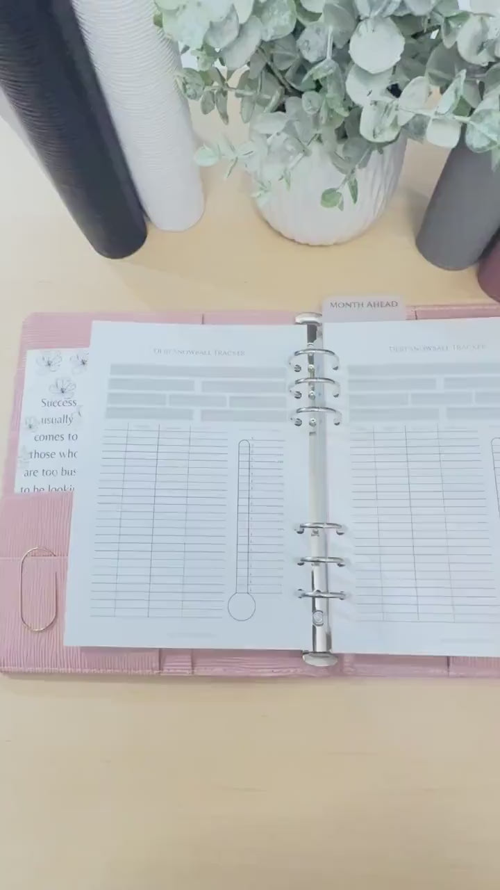 A5 Debt Snowball Tracker Insert: Cash Budgeting Tool