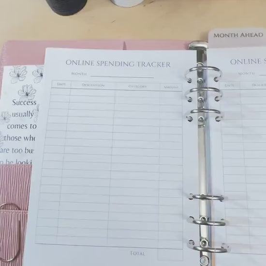 A5 Budget Binder Insert: Online Spending Tracker, Cash Stuffing Tool