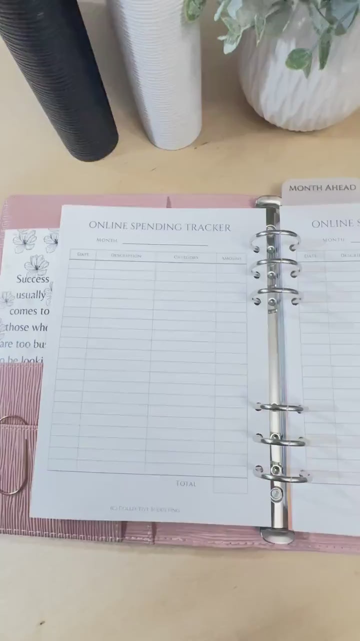 A5 Budget Binder Insert: Online Spending Tracker, Cash Stuffing Tool
