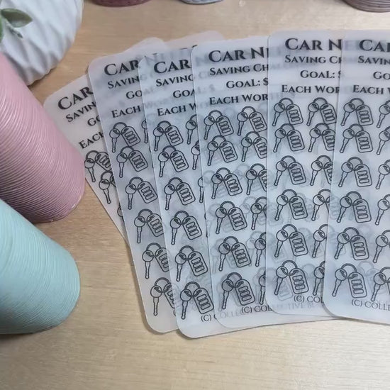 Car Needs Savings Challenge, Matte Laminated Vellum, Cash Envelope Tracker for Auto Budgeting