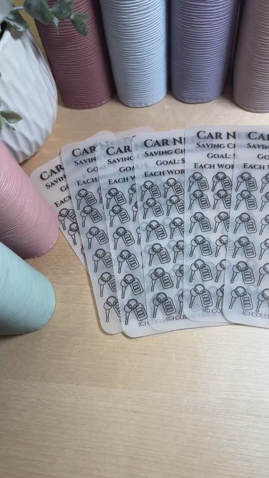Car Needs Savings Challenge, Matte Laminated Vellum, Cash Envelope Tracker for Auto Budgeting