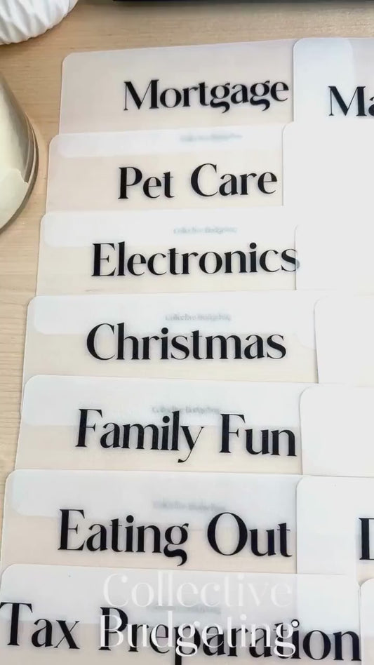 Cash Envelope Placeholders: Laminated Vellum  Budgeting Inserts