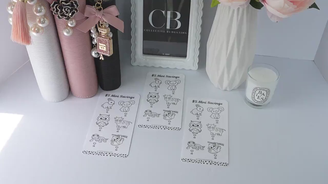 Animal Mini Savings Challenges Set or Individual |  Budget Binder Tracker