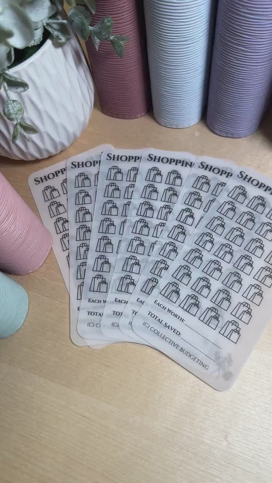 Shopping Fund Savings Challenge: Reusable Cash Laminated Vellum Tracker