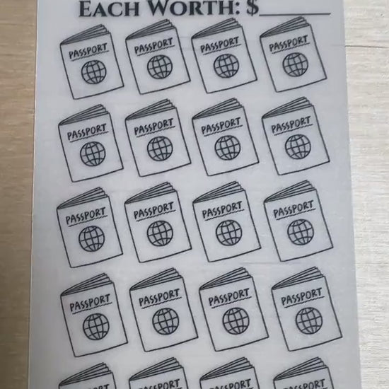 Trip Savings Challenge: Laminated Vellum  Cash Tracker for Budgeting