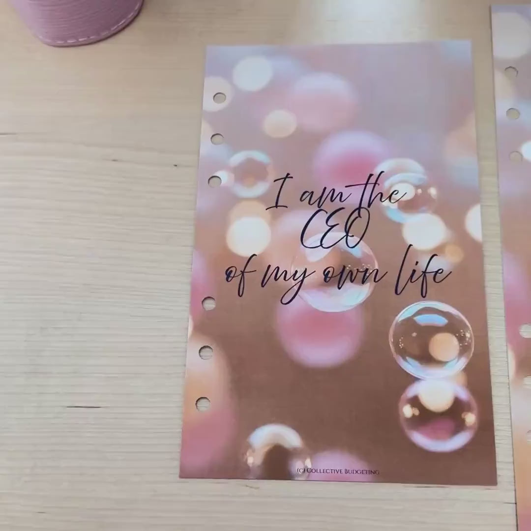 CEO of My Life Budget Binder Dashboard: A5 A6 Cash Stuffing Insert