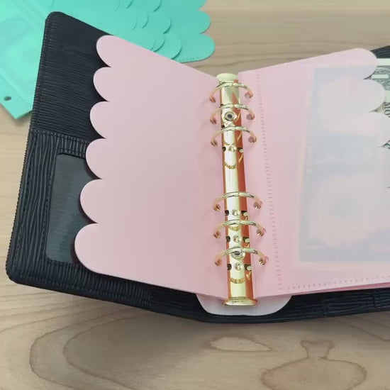 A6 Vellum Cash Envelopes: Scalloped Pastel Budget Binder Inserts