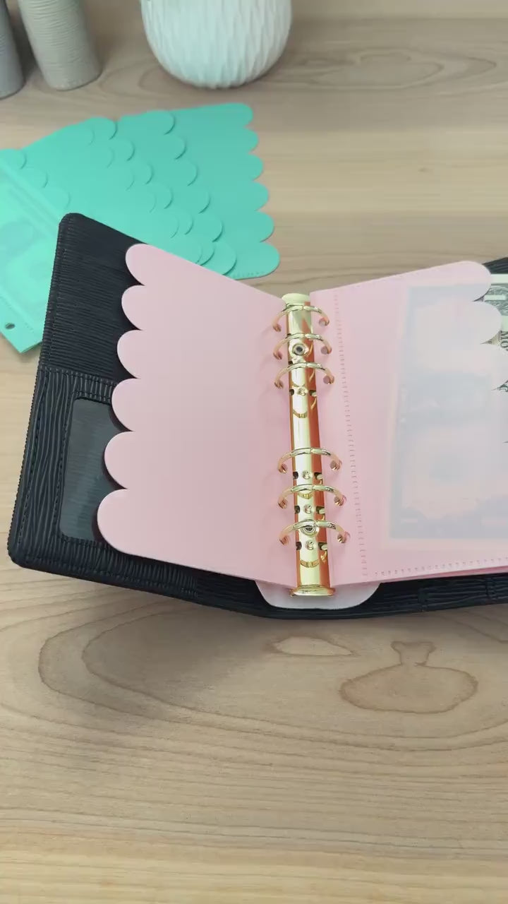 A6 Vellum Cash Envelopes: Scalloped Pastel Budget Binder Inserts
