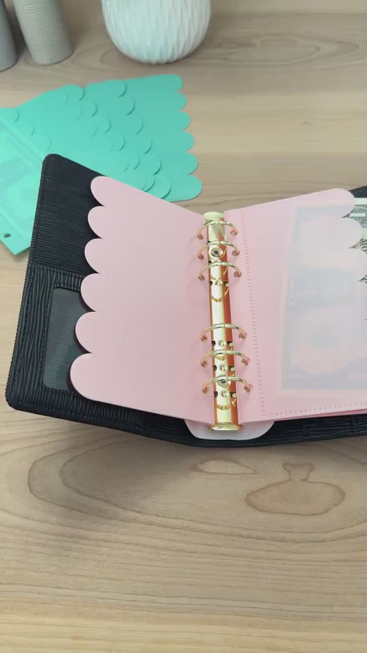 A6 Vellum Cash Envelopes: Scalloped Pastel Budget Binder Inserts