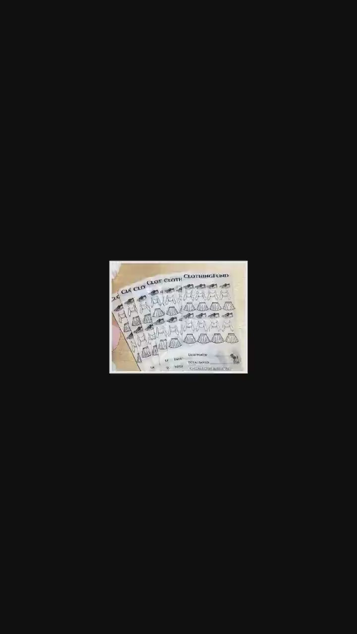 Clothing Fund Savings Challenge: Laminated Vellum Cash Tracker