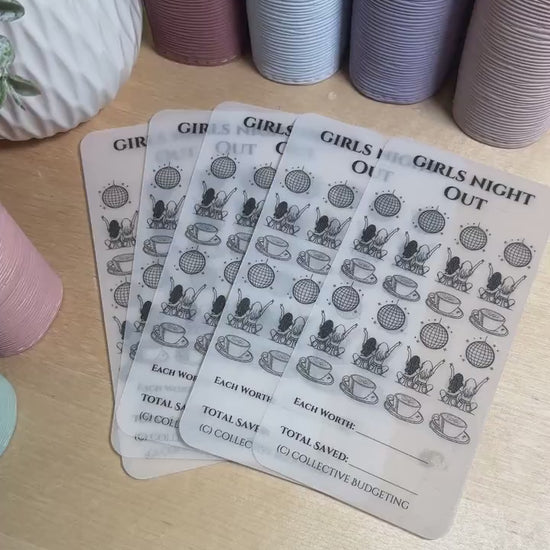 Girls Night Out Savings Challenge: Laminated  Vellum Cash Tracker