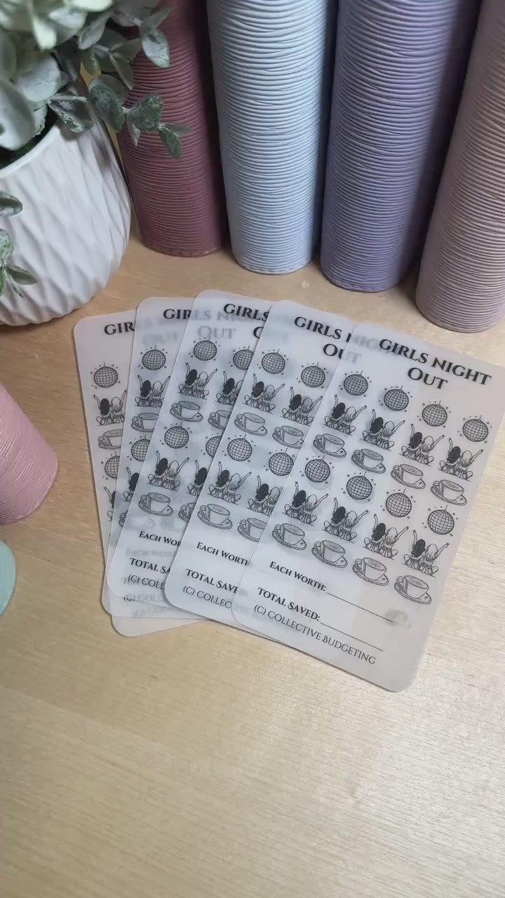 Girls Night Out Savings Challenge: Laminated  Vellum Cash Tracker