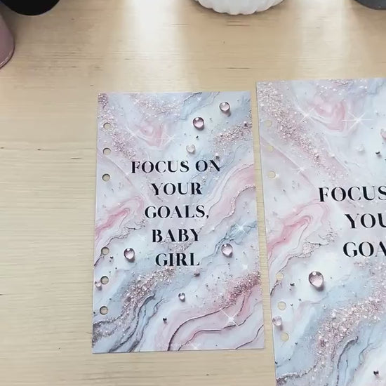 A5 & A6 Focus on Your Goals Design Dashboard, Budget Binder, Cash Stuffing Binder Insert