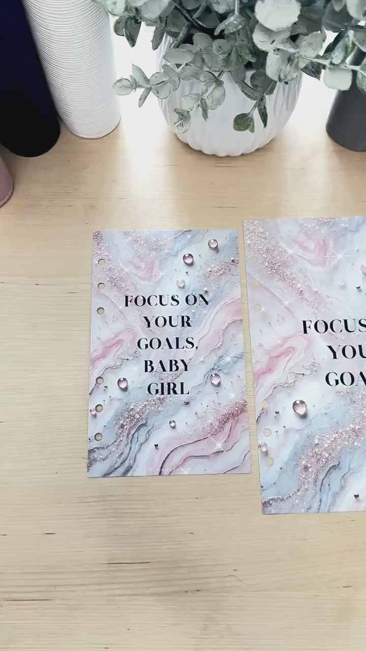A5 & A6 Focus on Your Goals Design Dashboard, Budget Binder, Cash Stuffing Binder Insert