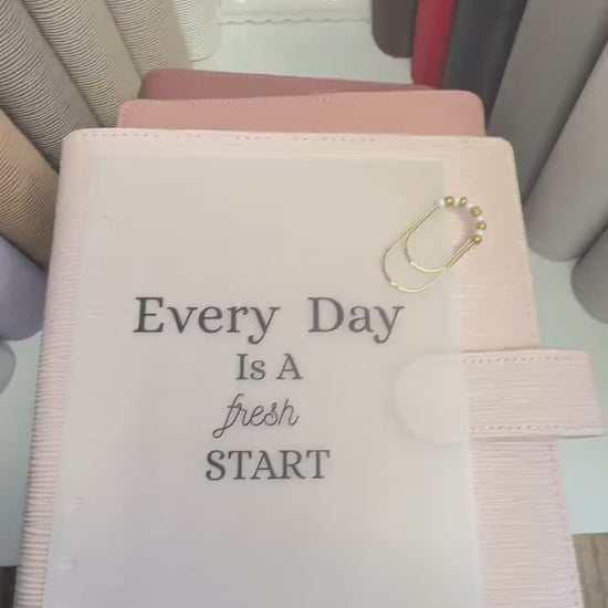A5 Binder Bundle with Gold Rings and Custom Dashboard and Handmade Paperclip