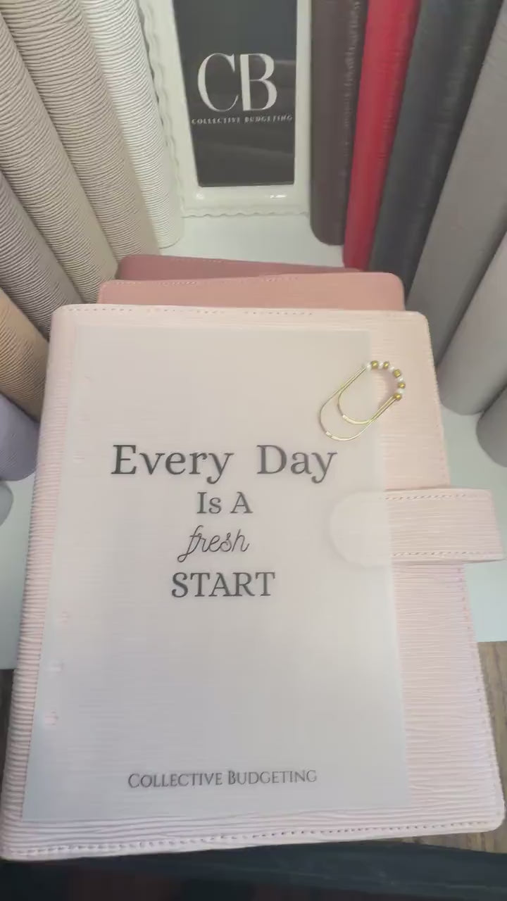 A5 Binder Bundle with Gold Rings and Custom Dashboard and Handmade Paperclip