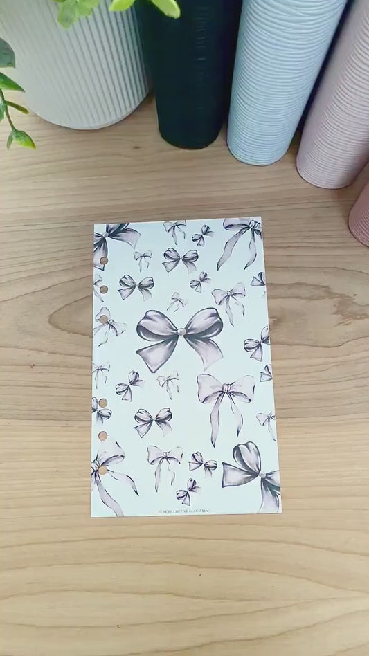 Black Bow Budget Binder Dashboard: A5 A6 Cash Envelope Insert