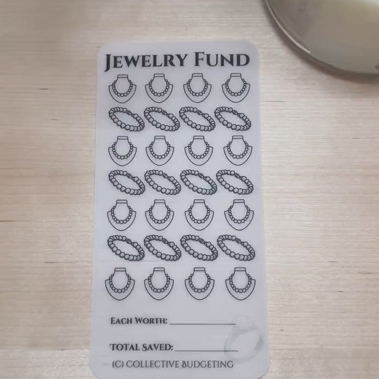 Jewelry Fund Savings Challenge: Laminated Vellum Cash Tracker