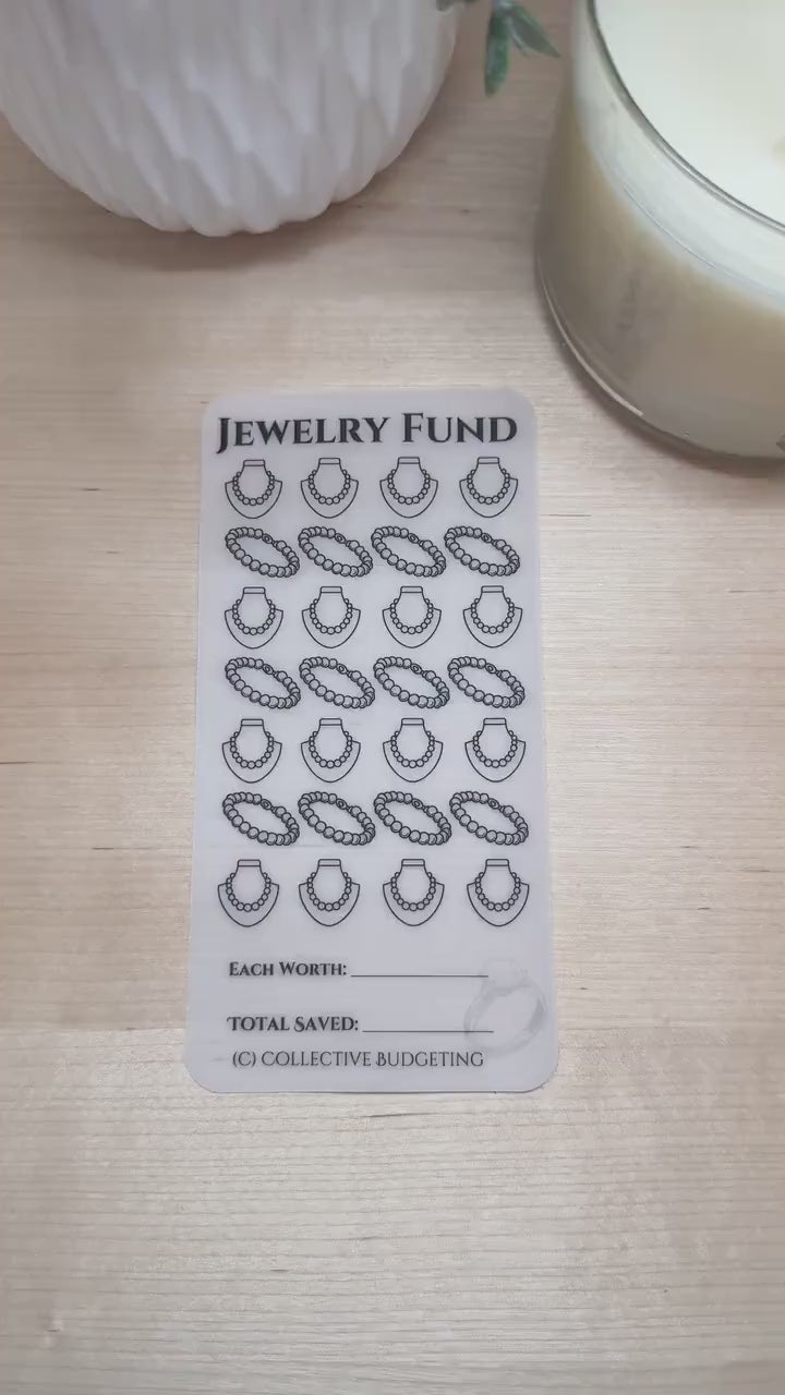 Jewelry Fund Savings Challenge: Laminated Vellum Cash Tracker