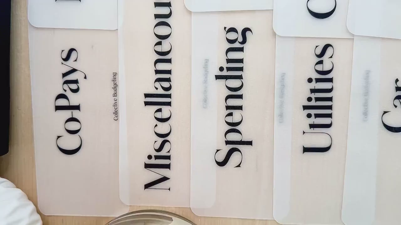 Cash Envelope Placeholders: Laminated Vellum Budgeting Inserts for Dave Ramsey System