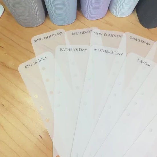 A5 A6 Budget Binder Dividers – Matte Vellum Holiday & Birthday Cash Stuffing Bookmark Tabs