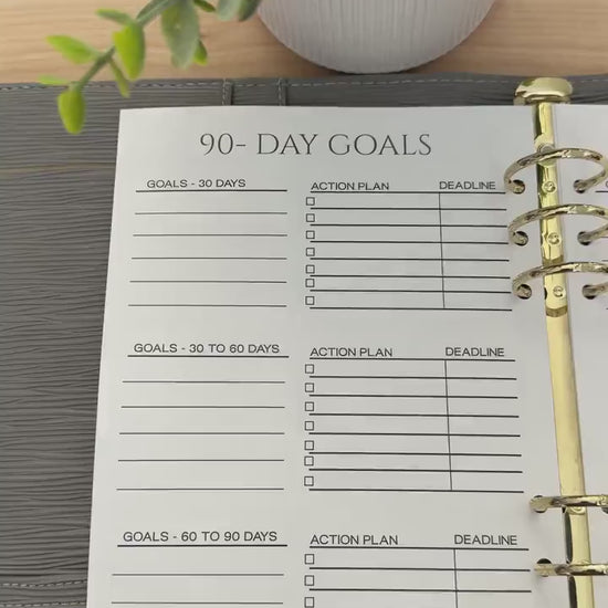 A5 90 Day Planning Insert | Tracker | Cash Stuffing Budget Binder Tool
