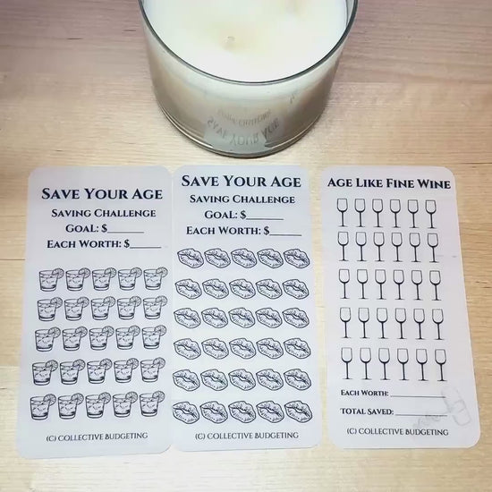 Age Like Fine Wine Savings Challenge: Laminated Vellum Budget Binder Card