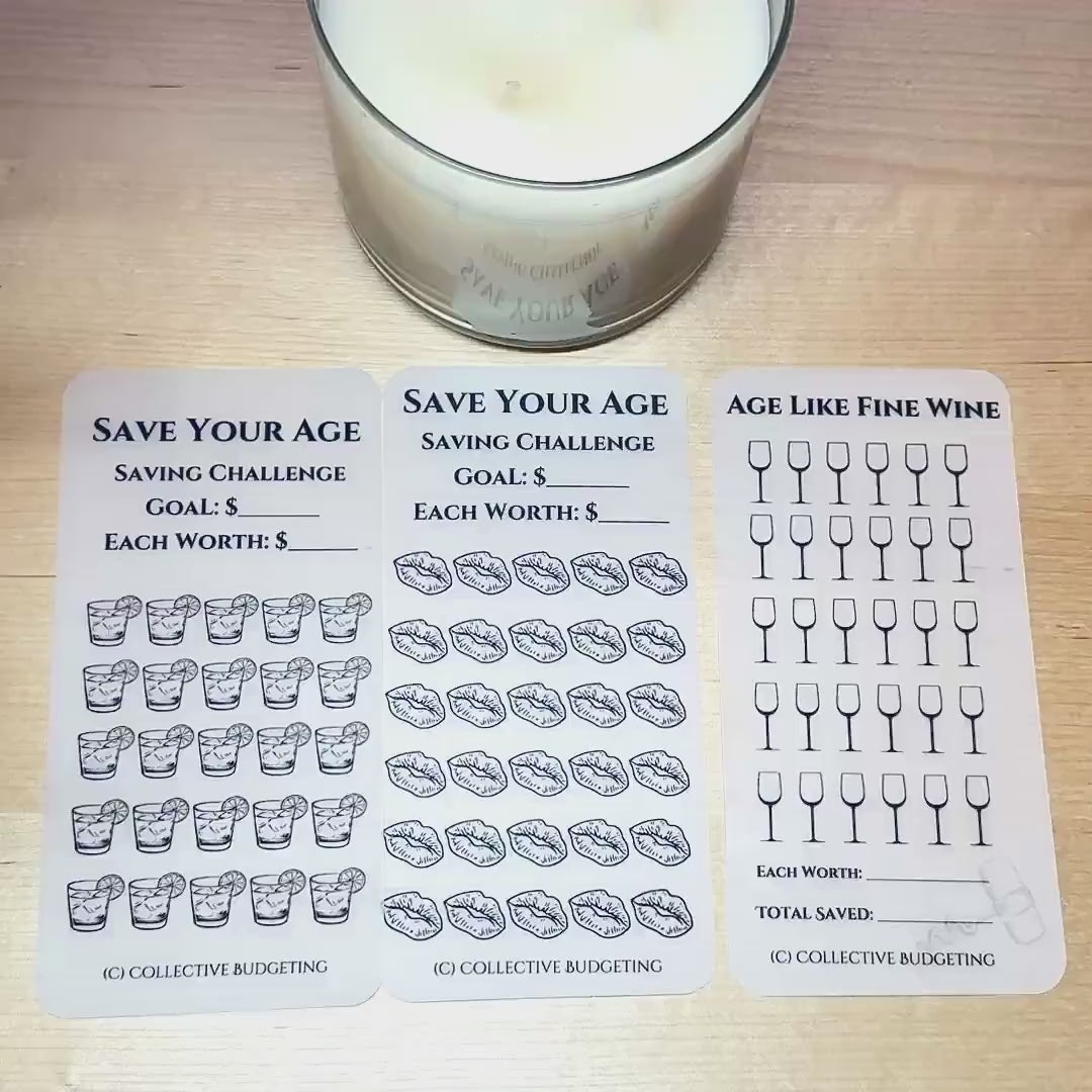 Age Like Fine Wine Savings Challenge: Laminated Vellum Budget Binder Card