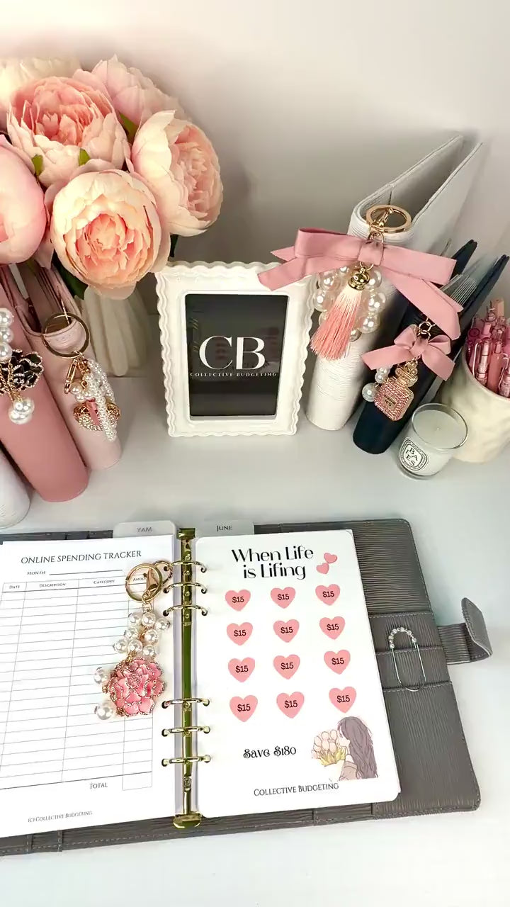 When Life is Lifing A5 Hearts Savings Challenge | Laminated Cash Stuffing Tracker