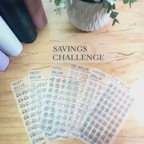 Savings Challenge Cards Set | A6 | Laminated  Cash Stuffing Budget Binder Insert | Reusable Savings Tracker