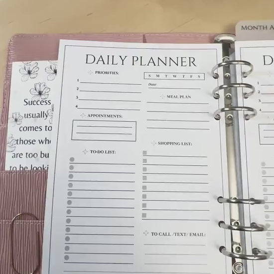 A5 Budget Binder Daily Planner Insert: Cash Stuffing, Money Management