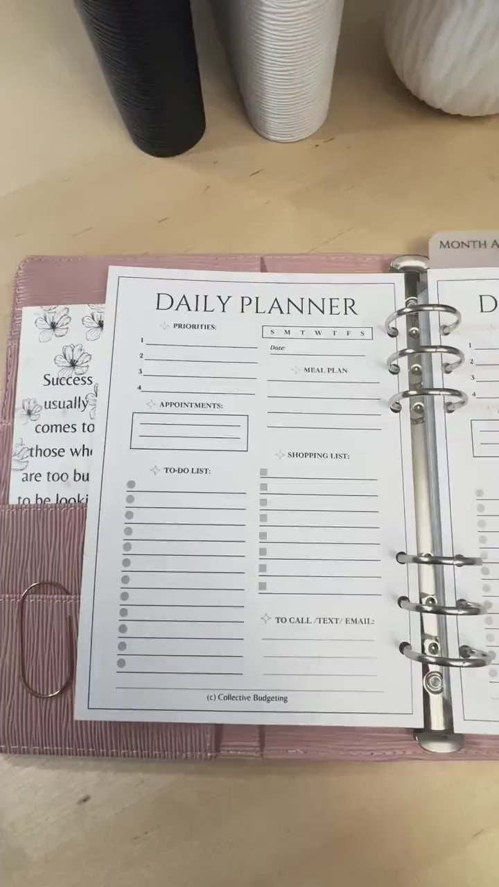 A5 Budget Binder Daily Planner Insert: Cash Stuffing, Money Management