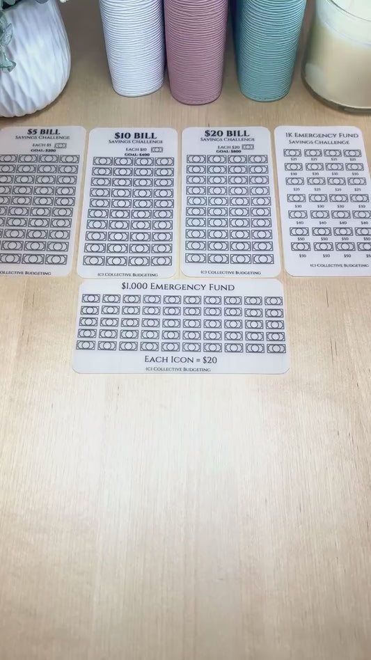 Laminated Savings Challenge Tracker, Cash Budgeting, Premium Vellum
